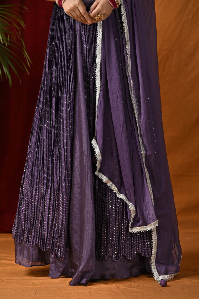 Purple Designer Croptop Lehenga