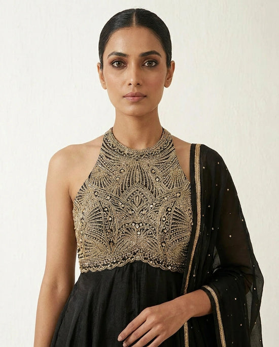 Tissue Straight Suit with Sequin and Zari Embroidery Online India - Rangoli India