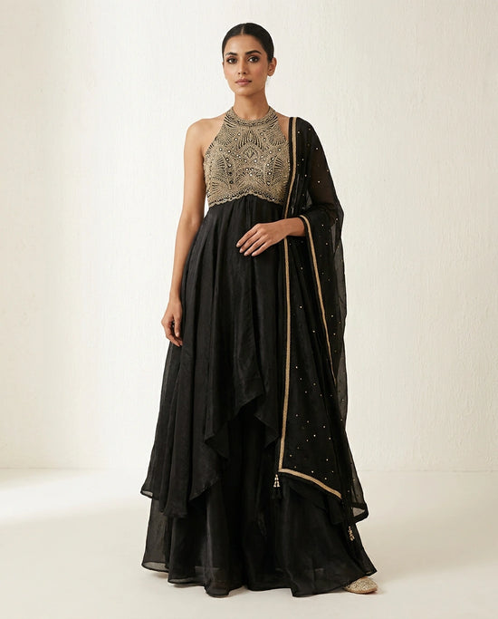 Tissue Straight Suit with Sequin and Zari Embroidery Online India - Rangoli India