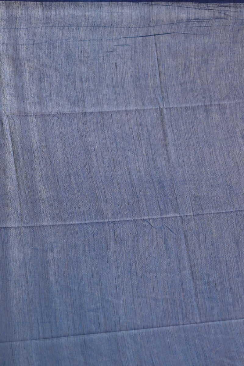 Navy Blue Tussar Silk Saree