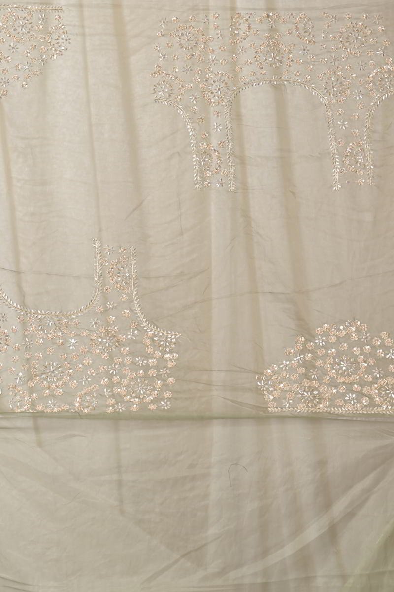 Pista Green Organza Silk Saree