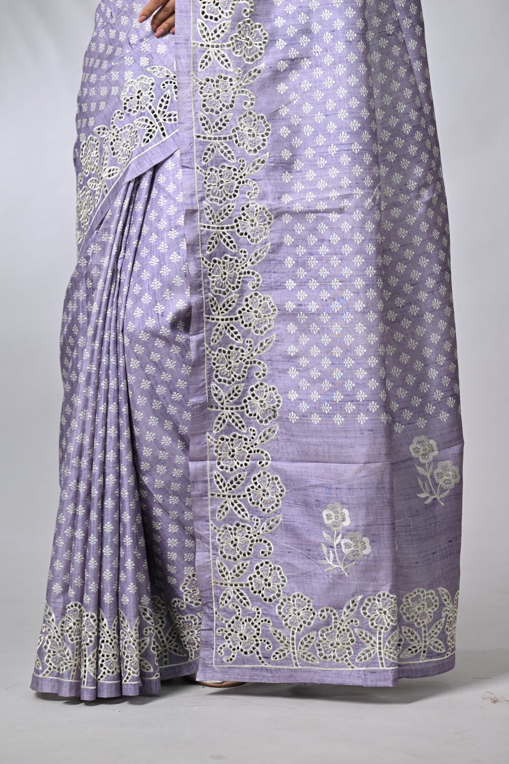 Mauve Tussar Silk Sarees