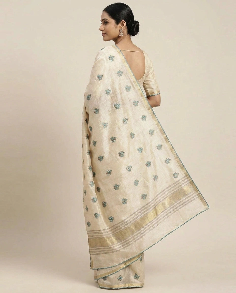 Tussar Silk Designer Saree - Rangoli India