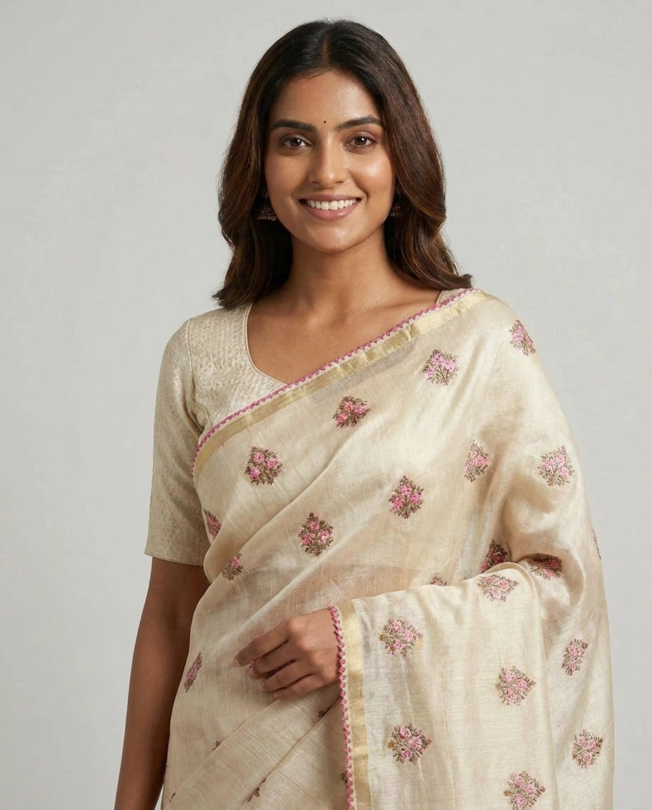Tussar Silk Designer Saree - Rangoli India
