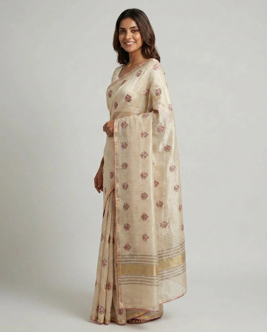 Tussar Silk Designer Saree - Rangoli India