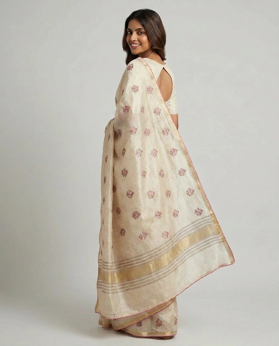 Tussar Silk Designer Saree - Rangoli India