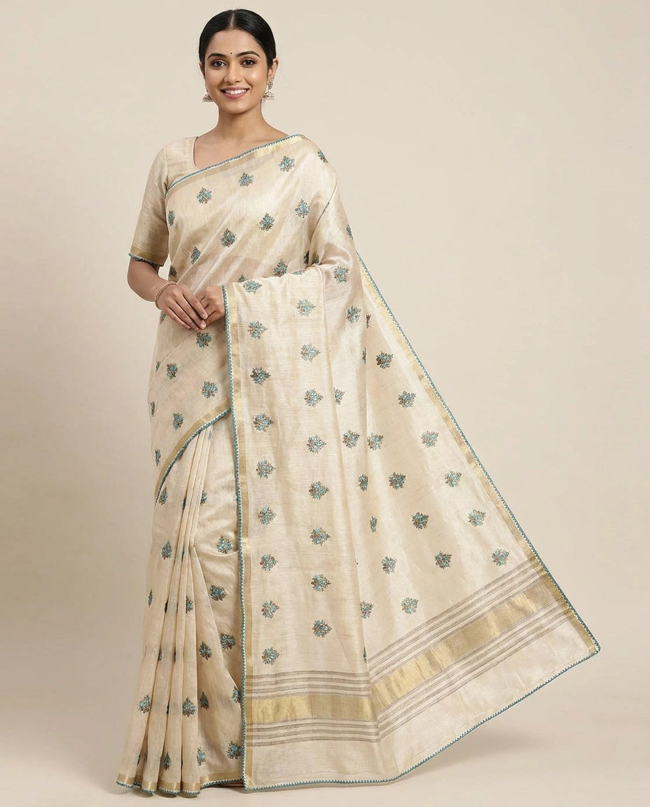 Tussar Silk Designer Saree - Rangoli India