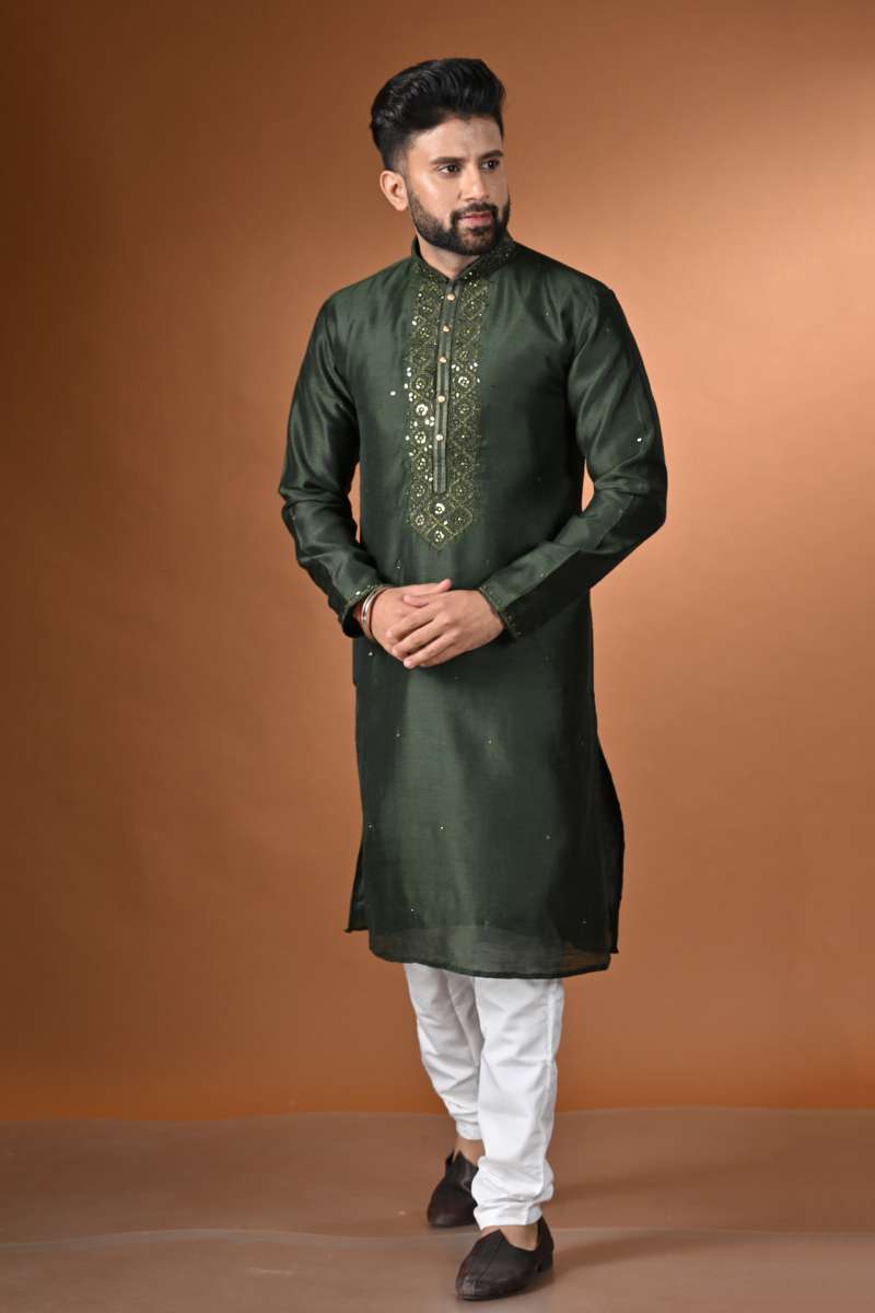 Bottle Green Kurta Set