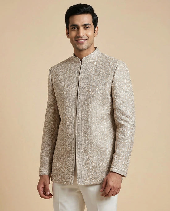 Tussar Silk Indowestern Jacket - Rangoli India