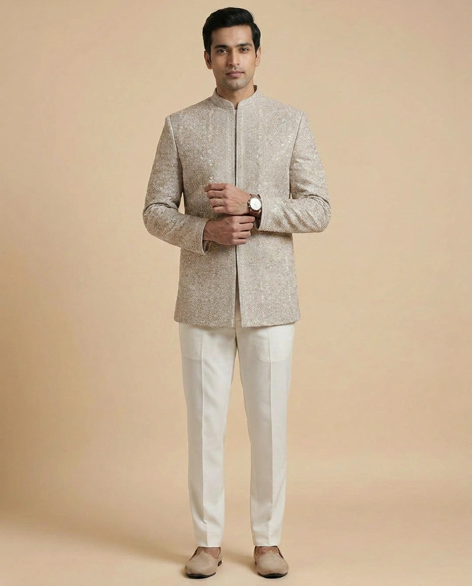 Tussar Silk Indowestern Jacket - Rangoli India