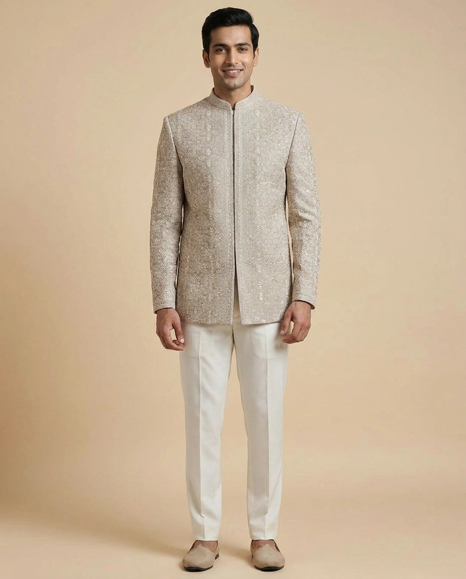 Tussar Silk Indowestern Jacket - Rangoli India