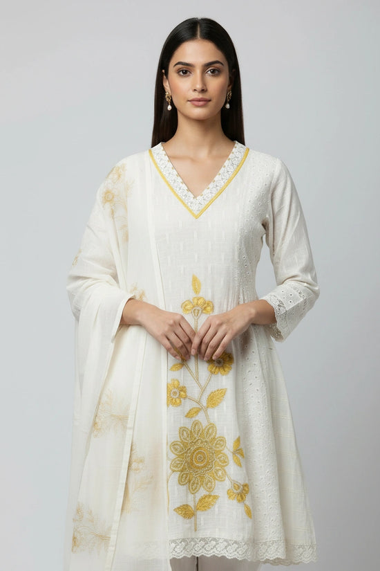 Flattering Cotton A-Line Suit - Rangoli Sarees