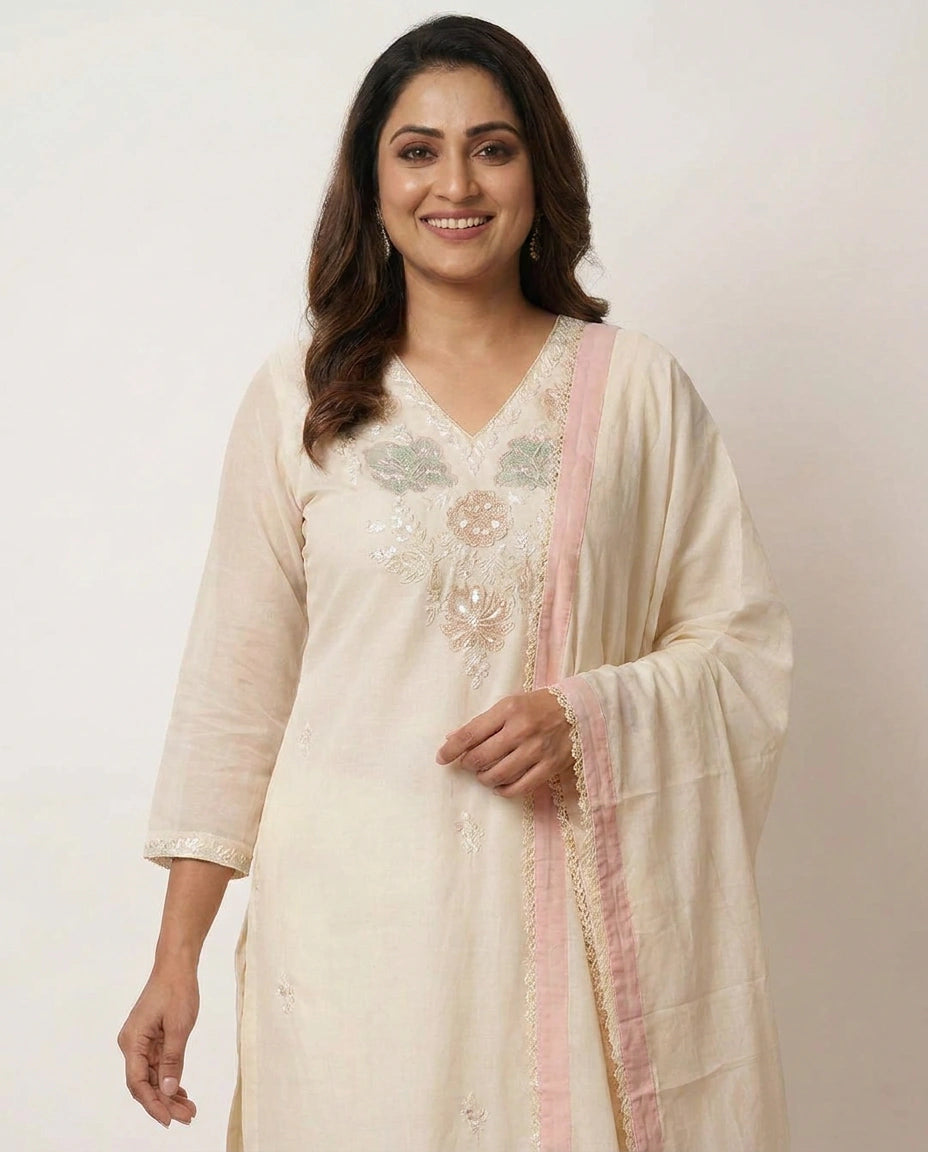 Straight Suit for Daily Wear With Embroidered - Rangoli India