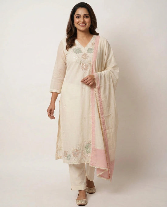 Straight Suit for Daily Wear With Embroidered - Rangoli India