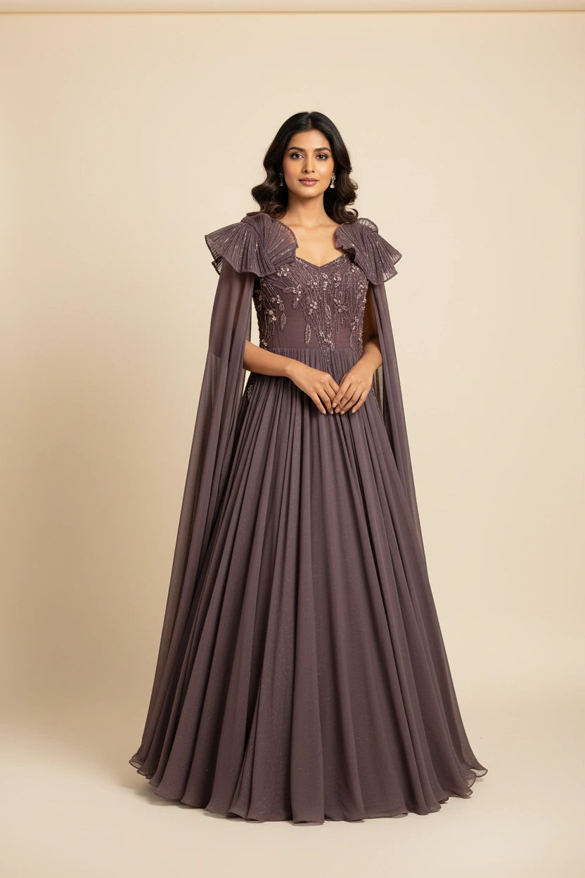 Artisan Stretch Lycra Suit Gown | Rangoli