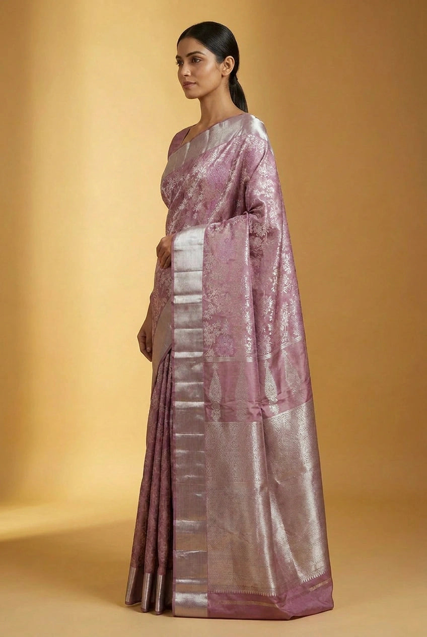 Katan Silk Kanchipuram Saree with Woven Border