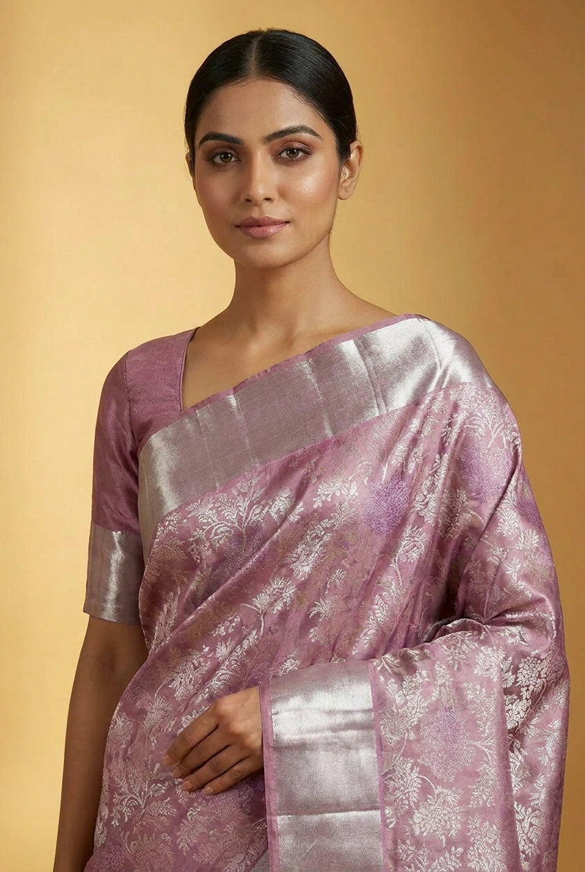 Katan Silk Kanchipuram Saree with Kanchipuram Border for South Wedding