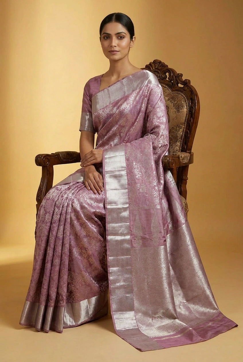 Katan Silk Kanchipuram Saree with Woven Border