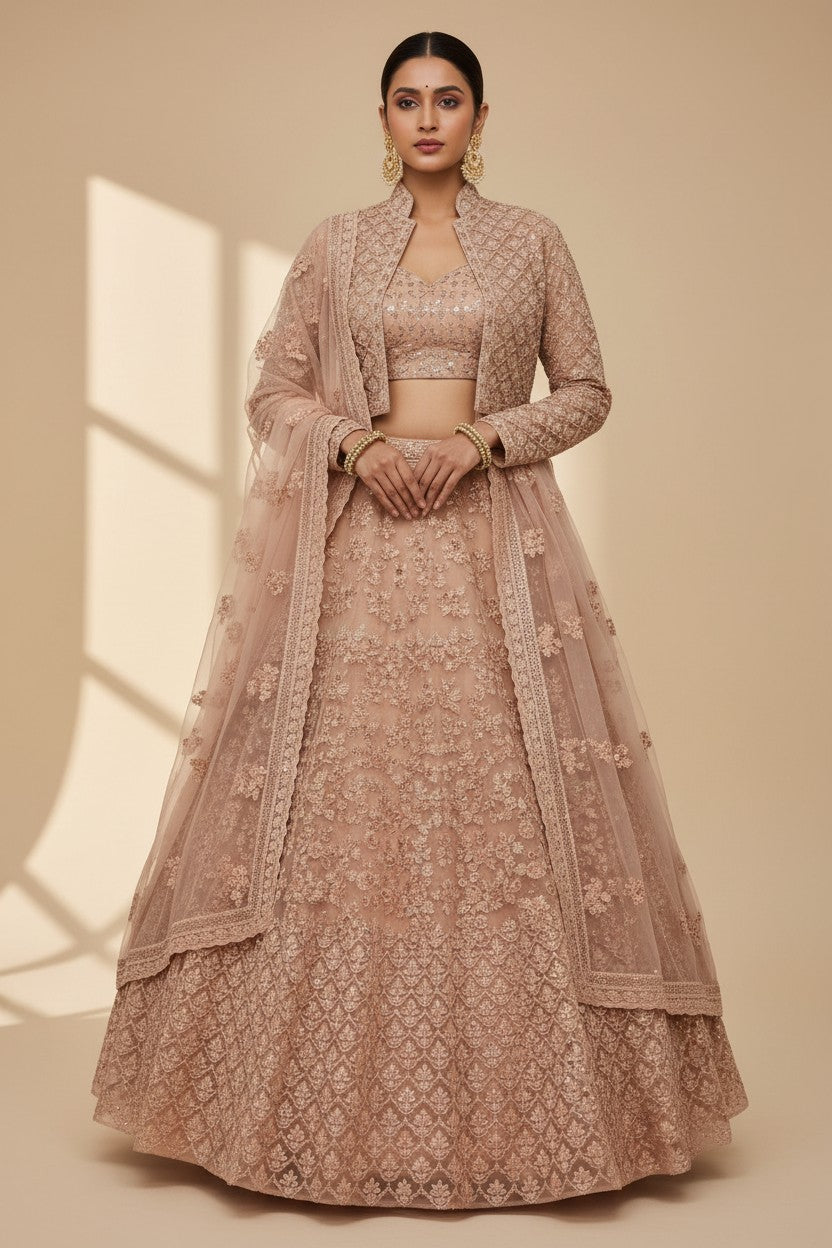 Premium Embroidered Net Lehenga Choli Set | Rangoli