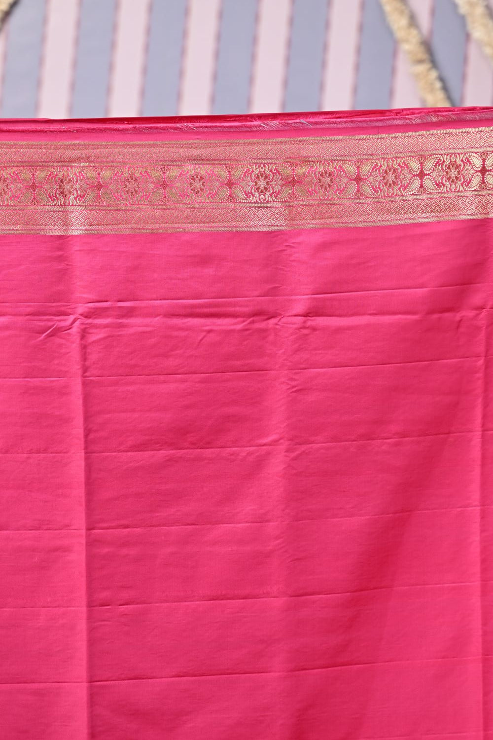 Fuchsia Pink Banarasi Silk Saree