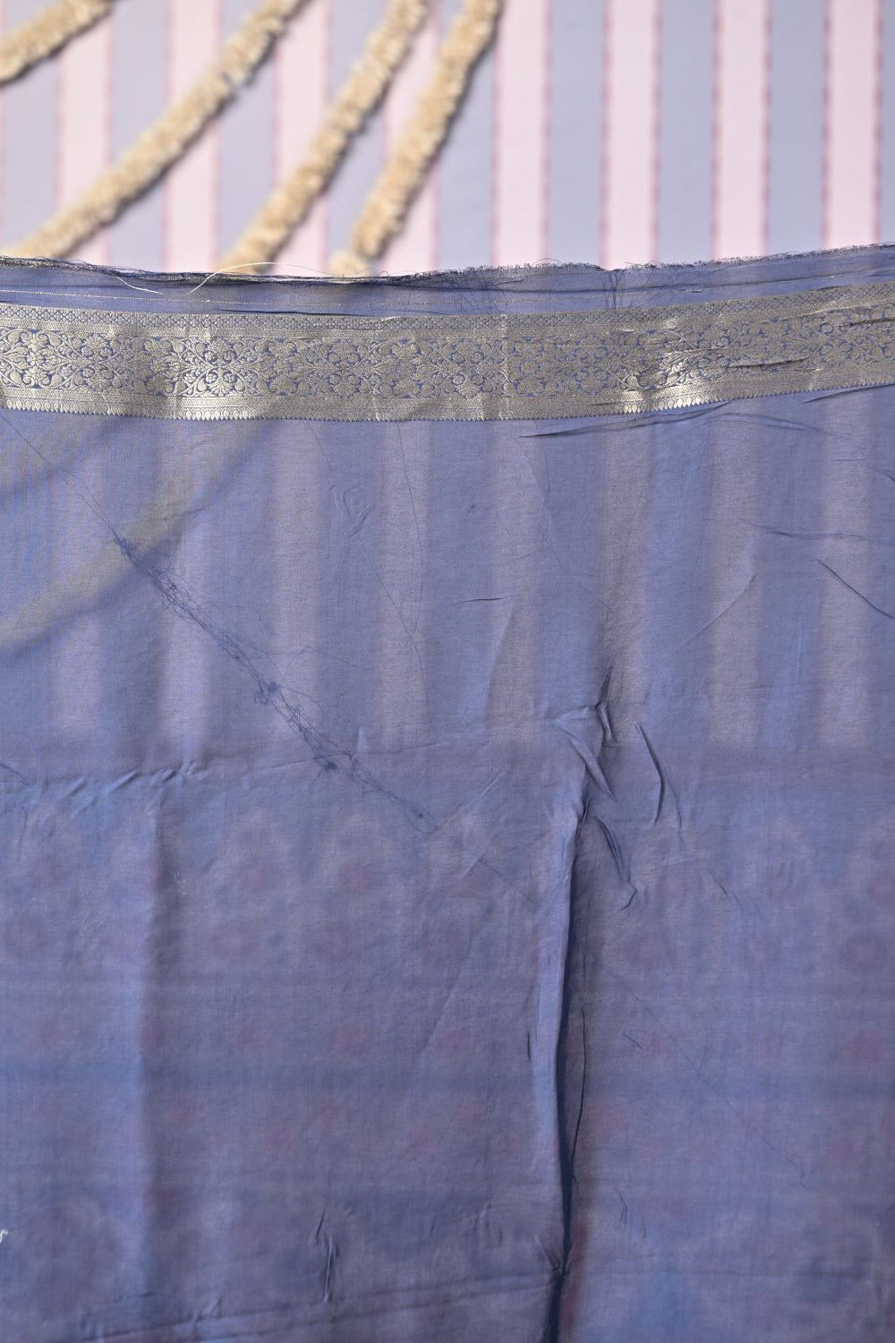 Blue Banarasi Tussar Khaddi Silk Saree - tussar; silk Indian ethnic wear by Rangoli