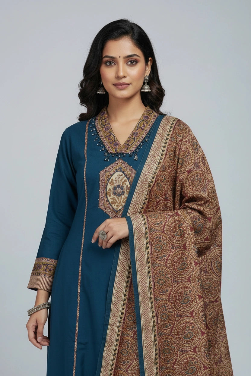 Flattering Cotton A-Line Suit - Rangoli Sarees