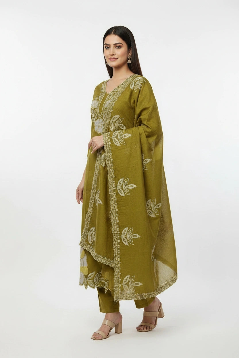 Refined Cotton Straight Suit - Rangoli Sarees