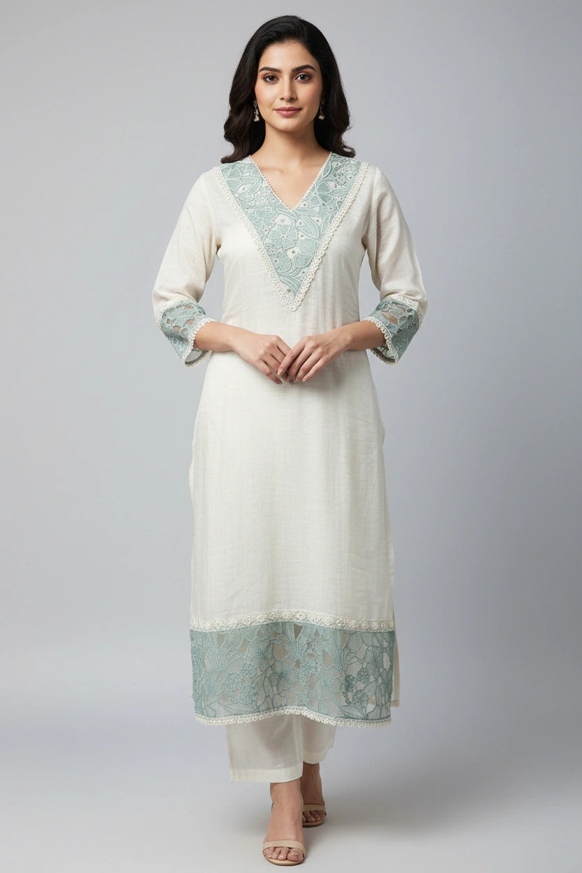 Refined Cotton Straight Suit - Rangoli Sarees