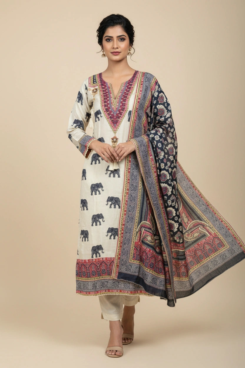 Refined Dola Silk Straight Suit - Rangoli Sarees