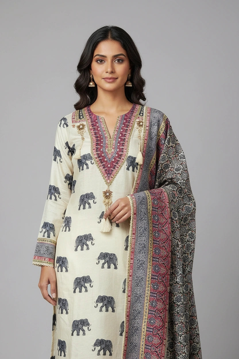 Refined Dola Silk Straight Suit - Rangoli Sarees