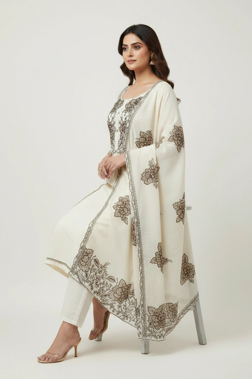 Refined Muslin Straight Suit - Rangoli Sarees