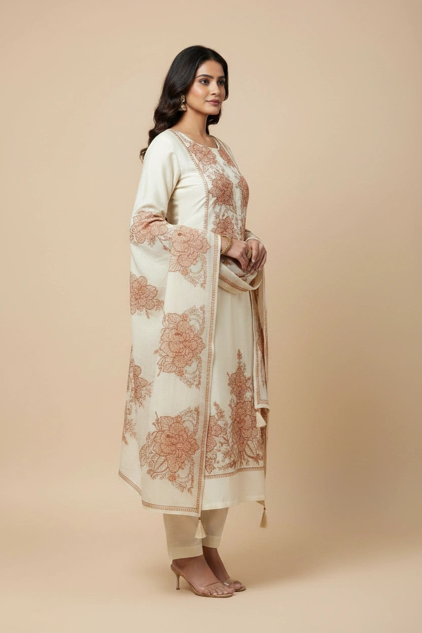Refined Muslin Straight Suit - Rangoli Sarees