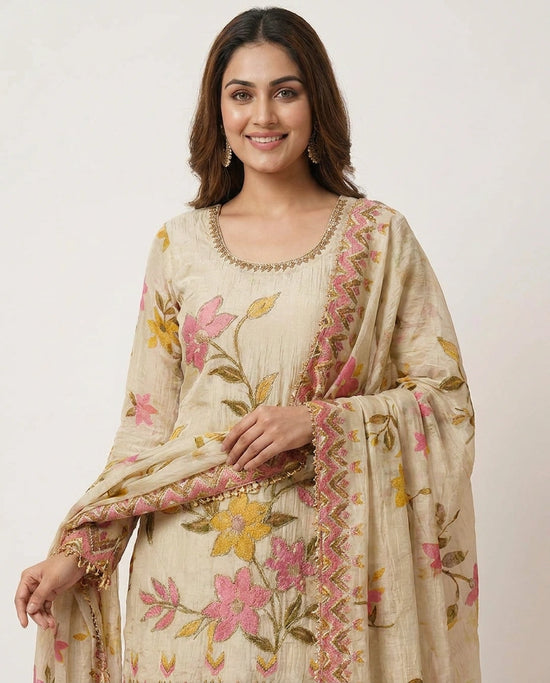 Crush Tissue Sharara Suit - Rangoli India