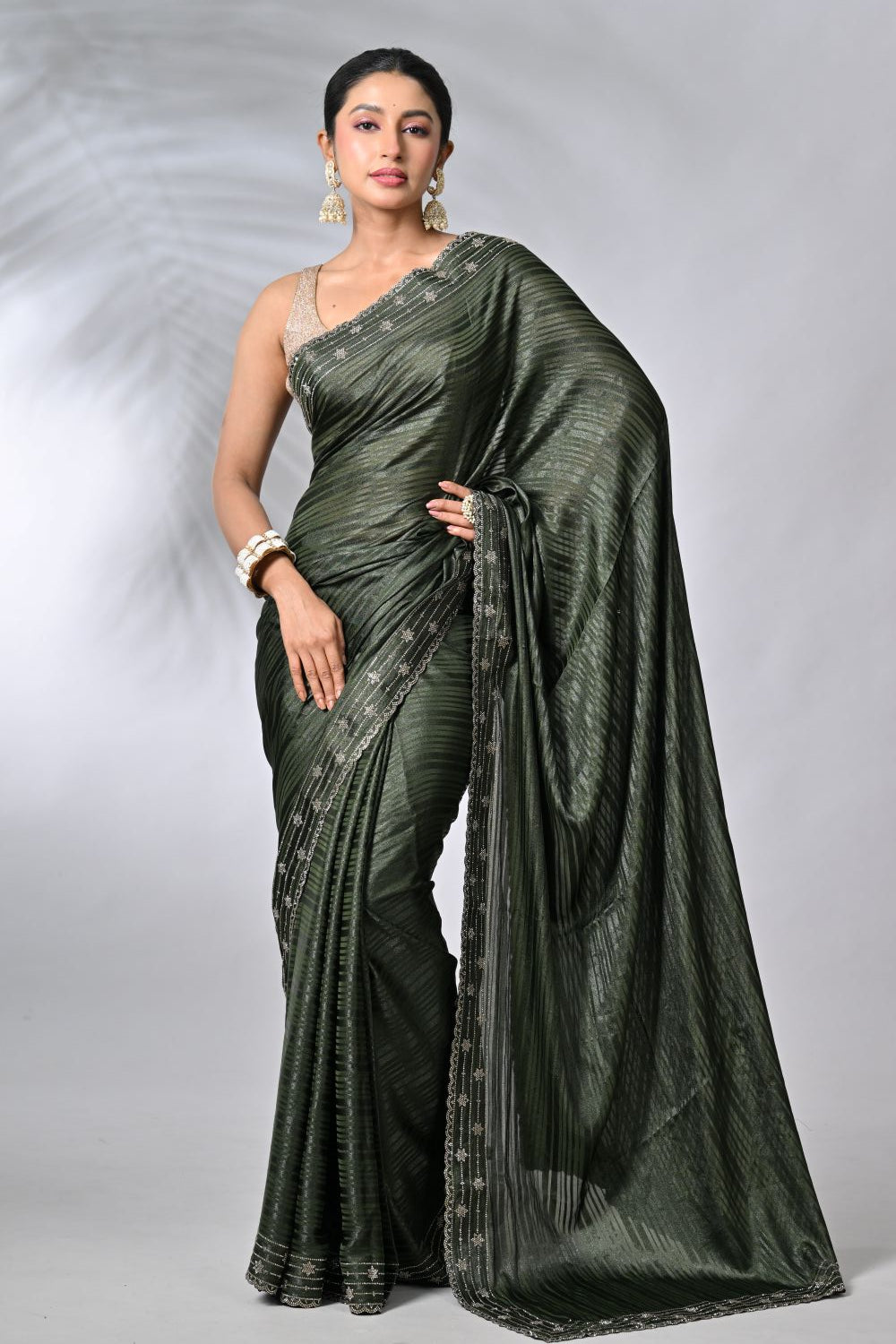 Mehandi  Satin Sarees