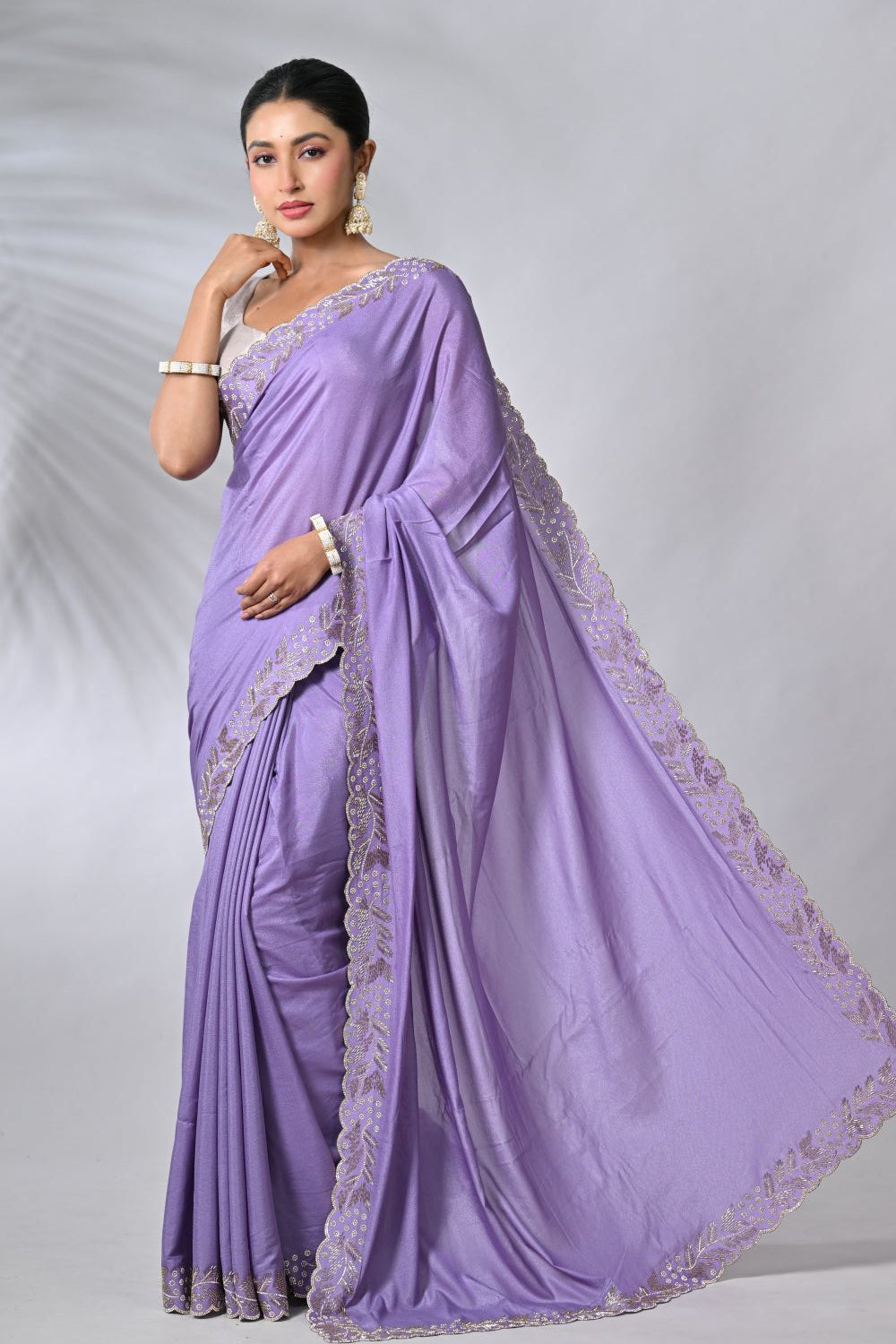 Mauve Foil Georgette Sarees