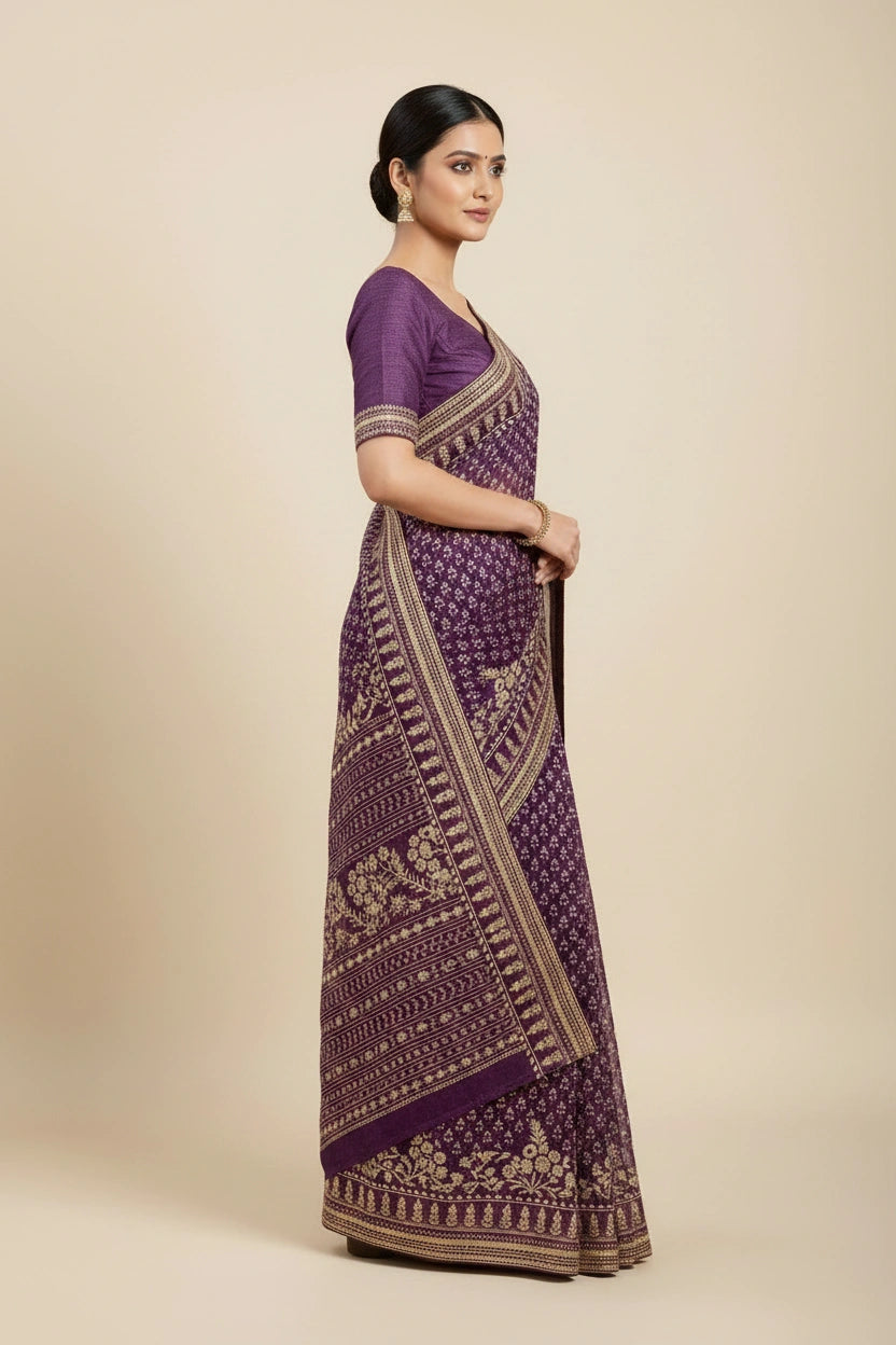 Handcrafted Georgette Embroidery Saree - Rangoli Sarees