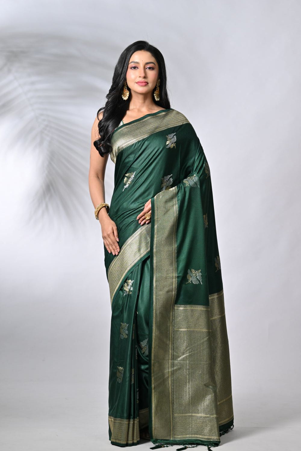 Bottle Green Mashru Silk Sarees
