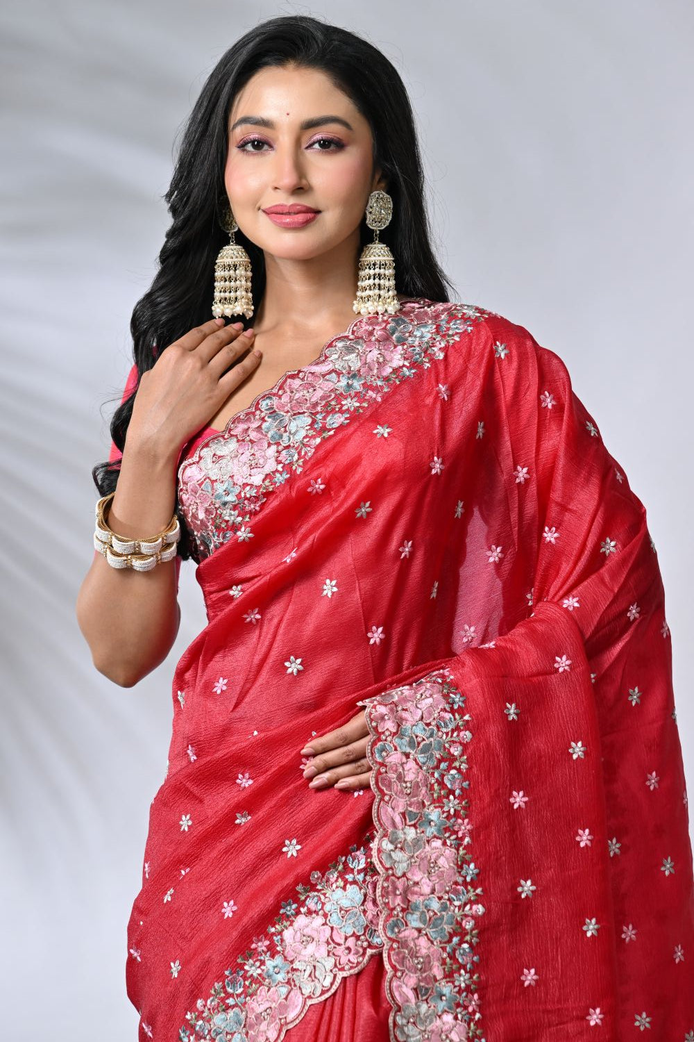 Red  Crush Silk Sarees