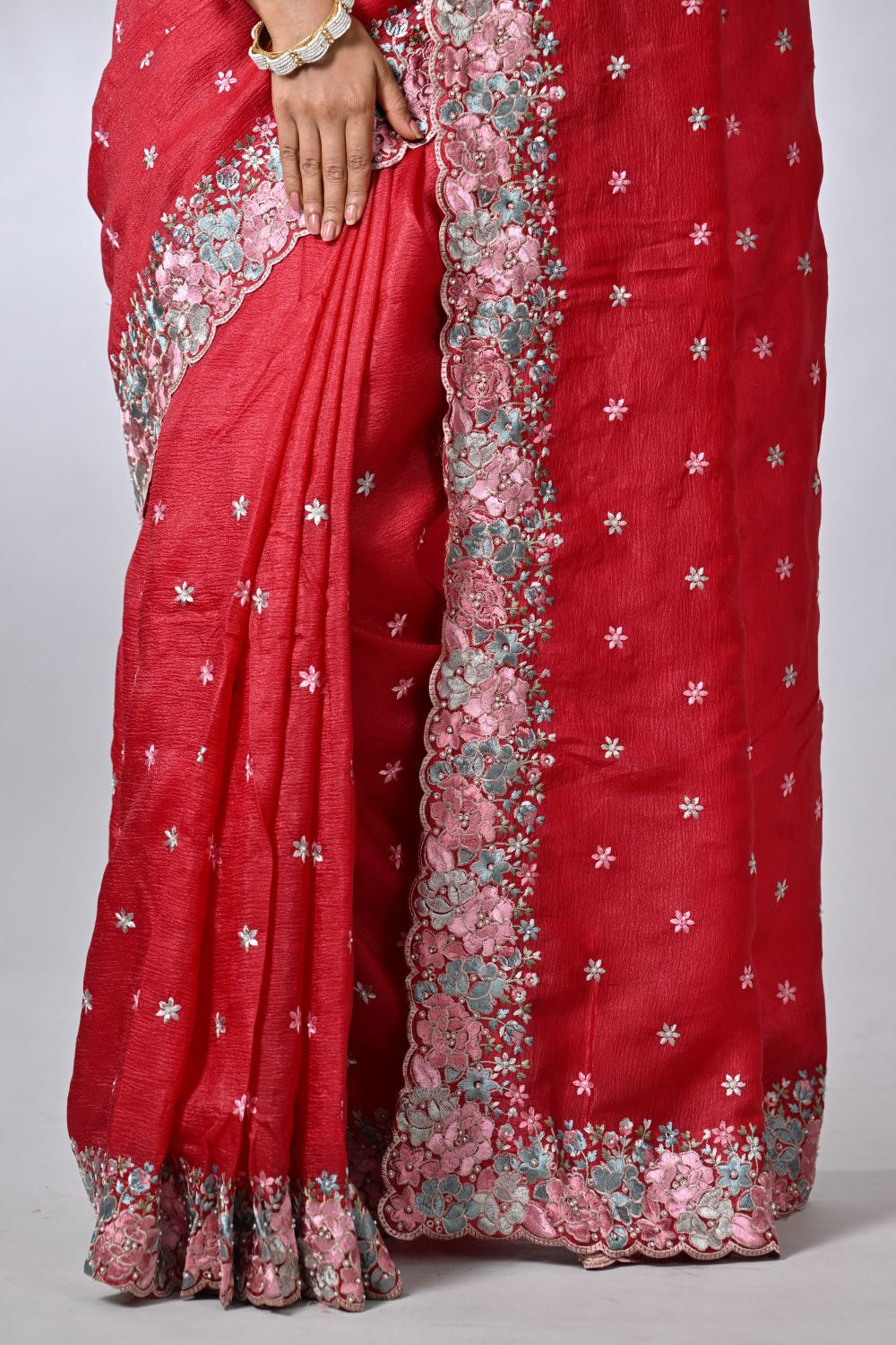 Red  Crush Silk Sarees