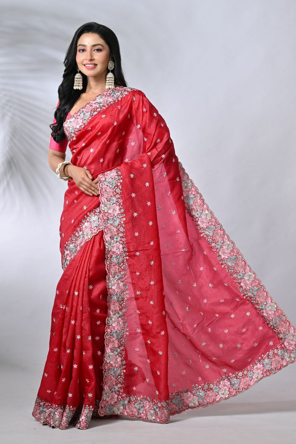 Red  Crush Silk Sarees