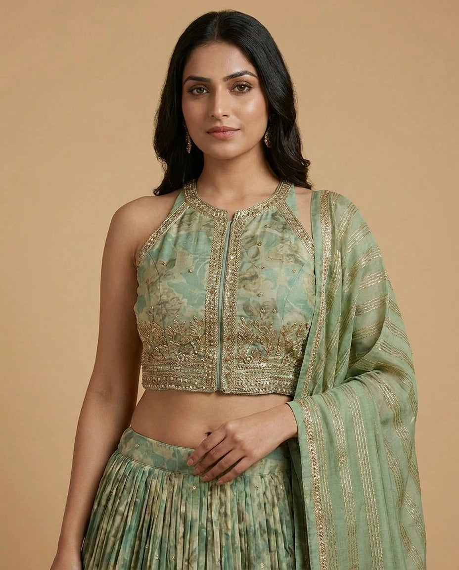 Dola Silk Lehenga with Cutdana and Stone Embellishment for Women - Rangoli India