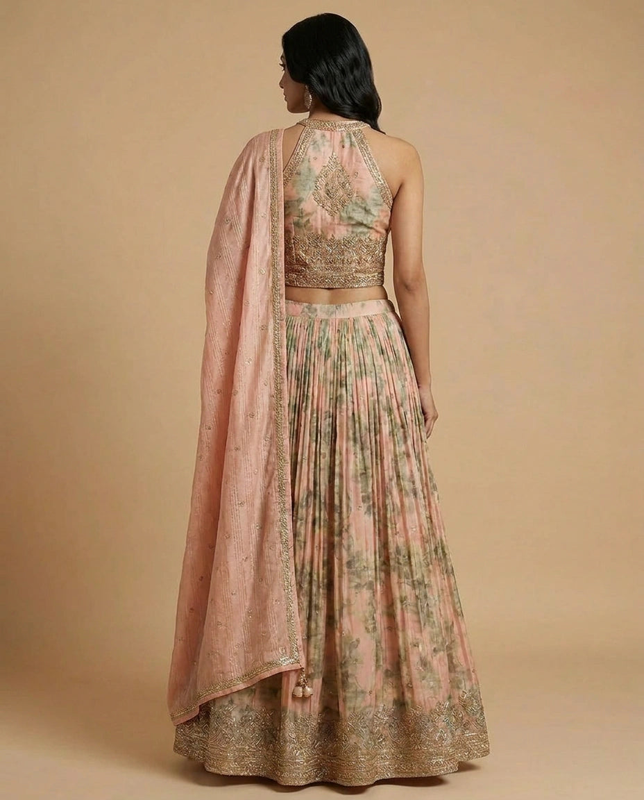 Dola Silk Lehenga with Cutdana and Stone Embellishment for Women - Rangoli India