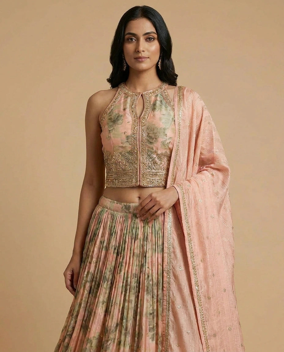 Dola Silk Lehenga with Cutdana and Stone Embellishment for Women - Rangoli India