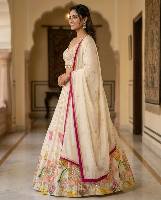 Chinon Croptop Lehenga - Rangoli India