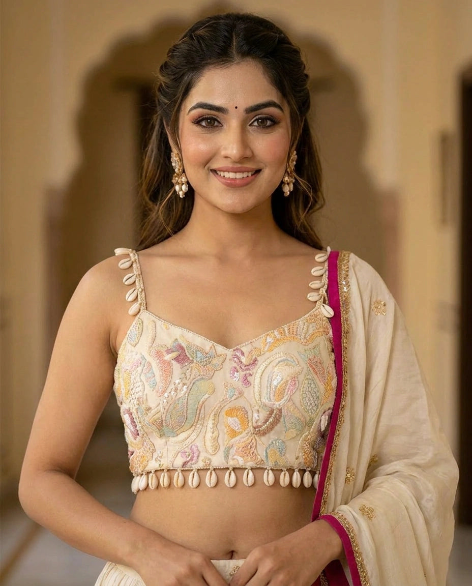 Chinon Croptop Lehenga - Rangoli India