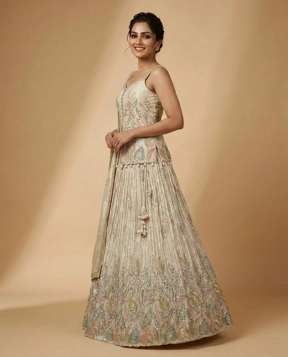 Everyday Tissue Peplum Lehenga for Women - Wedding Wear