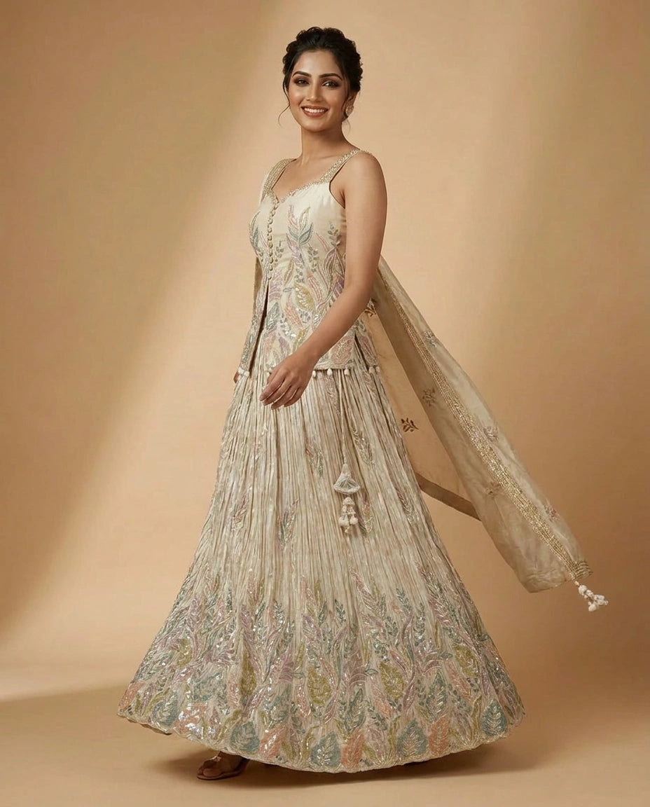 Everyday Tissue Peplum Lehenga for Women - Wedding Wear
