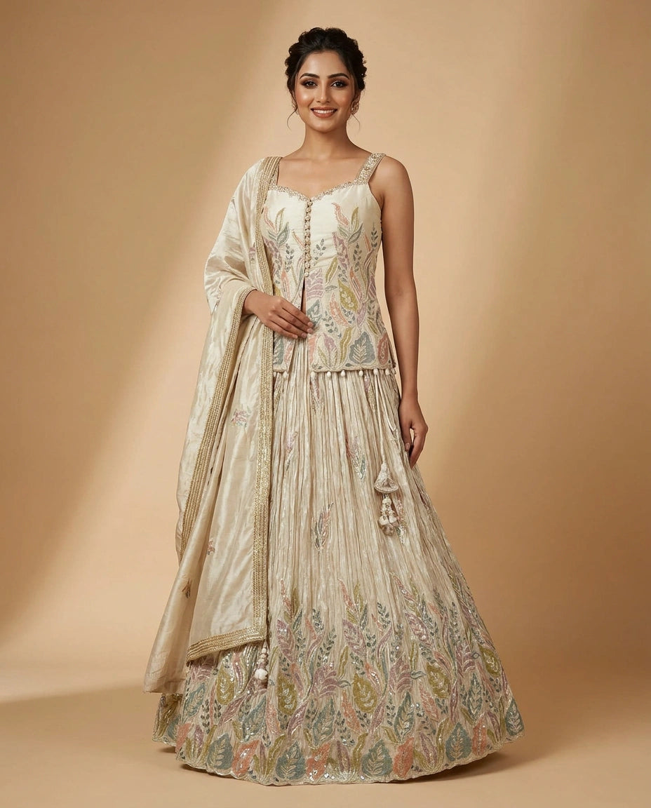 Everyday Tissue Peplum Lehenga for Women - Wedding Wear