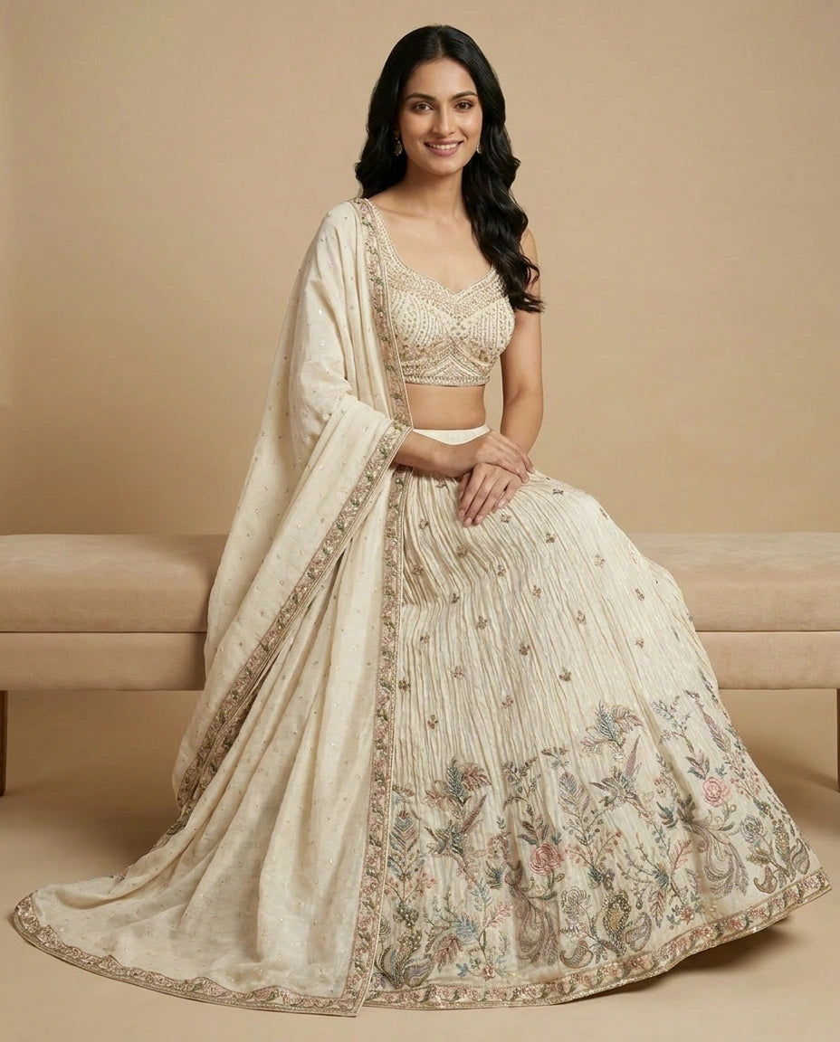 Tissue Croptop Lehenga - Rangoli India