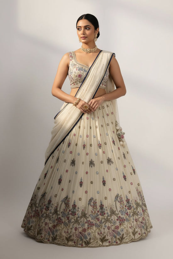 Designer Tissue Lehenga Crop Top Set | Rangoli